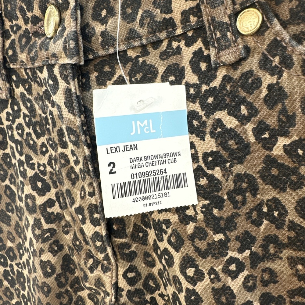 J. McLaughlin Lexi Jeans Women 2 Brown Leopard Cheetah Animal Print Skinny Pants - Picture 5 of 16